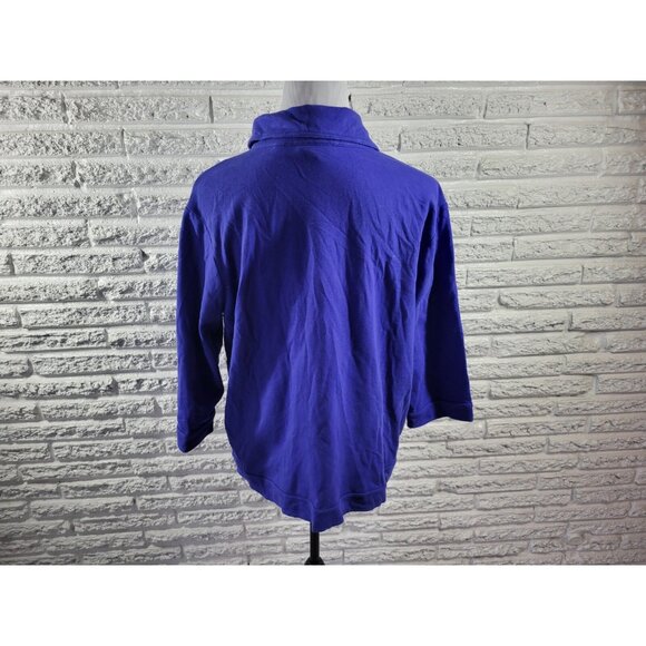 Onque Casual Womens Top 1X Plus Shirt Shacket Large Snaps Rhinestones BLU39E - Picture 7 of 10